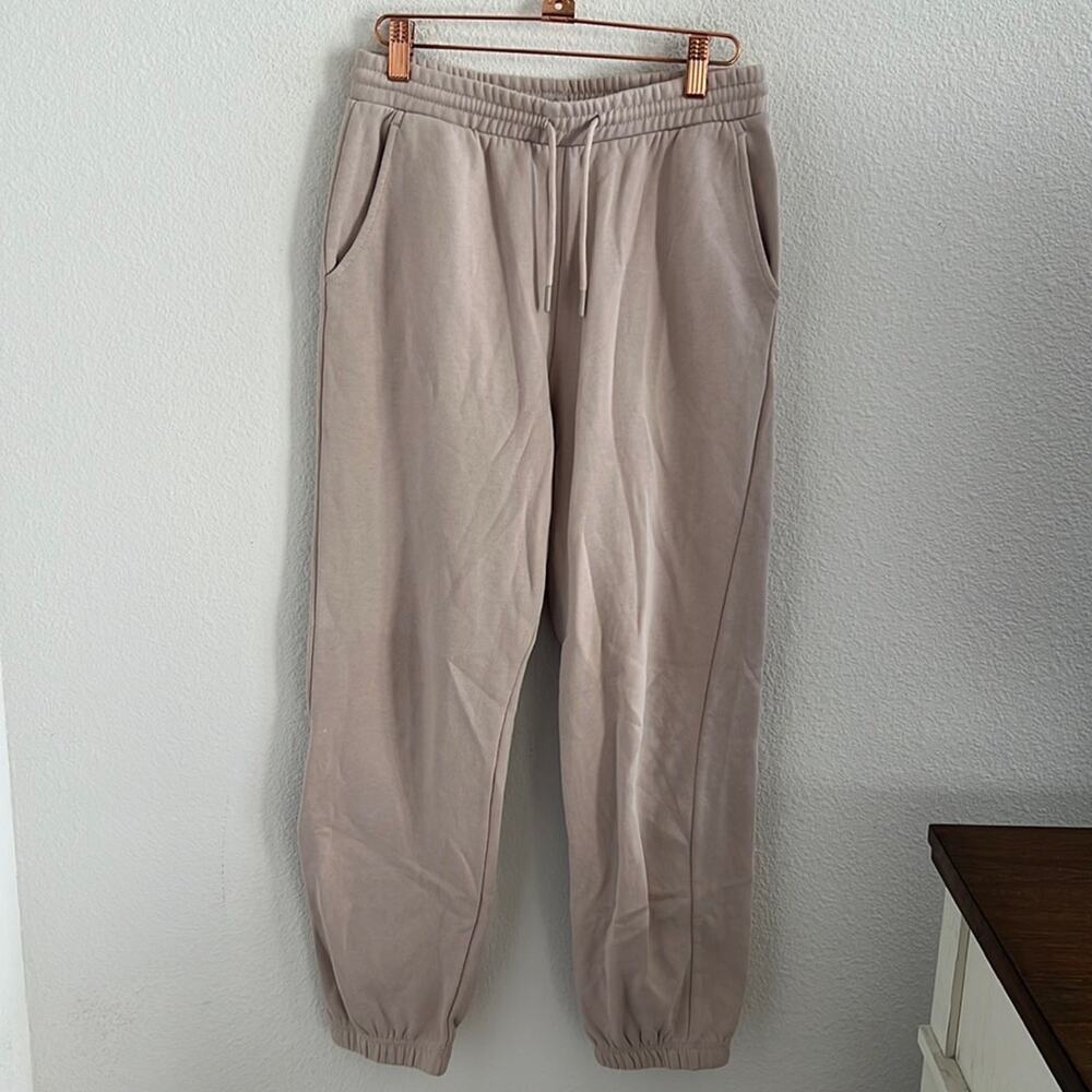 Zara Neutral Tan Jogger Ankle Classic Sweatpants Sweats Lounge Athleisure Medium
